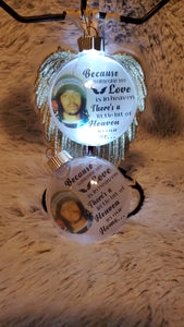 Christmas Memorial Floating Ornament With Angel Wings