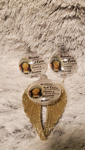 Christmas Memorial Floating Ornament With Angel Wings