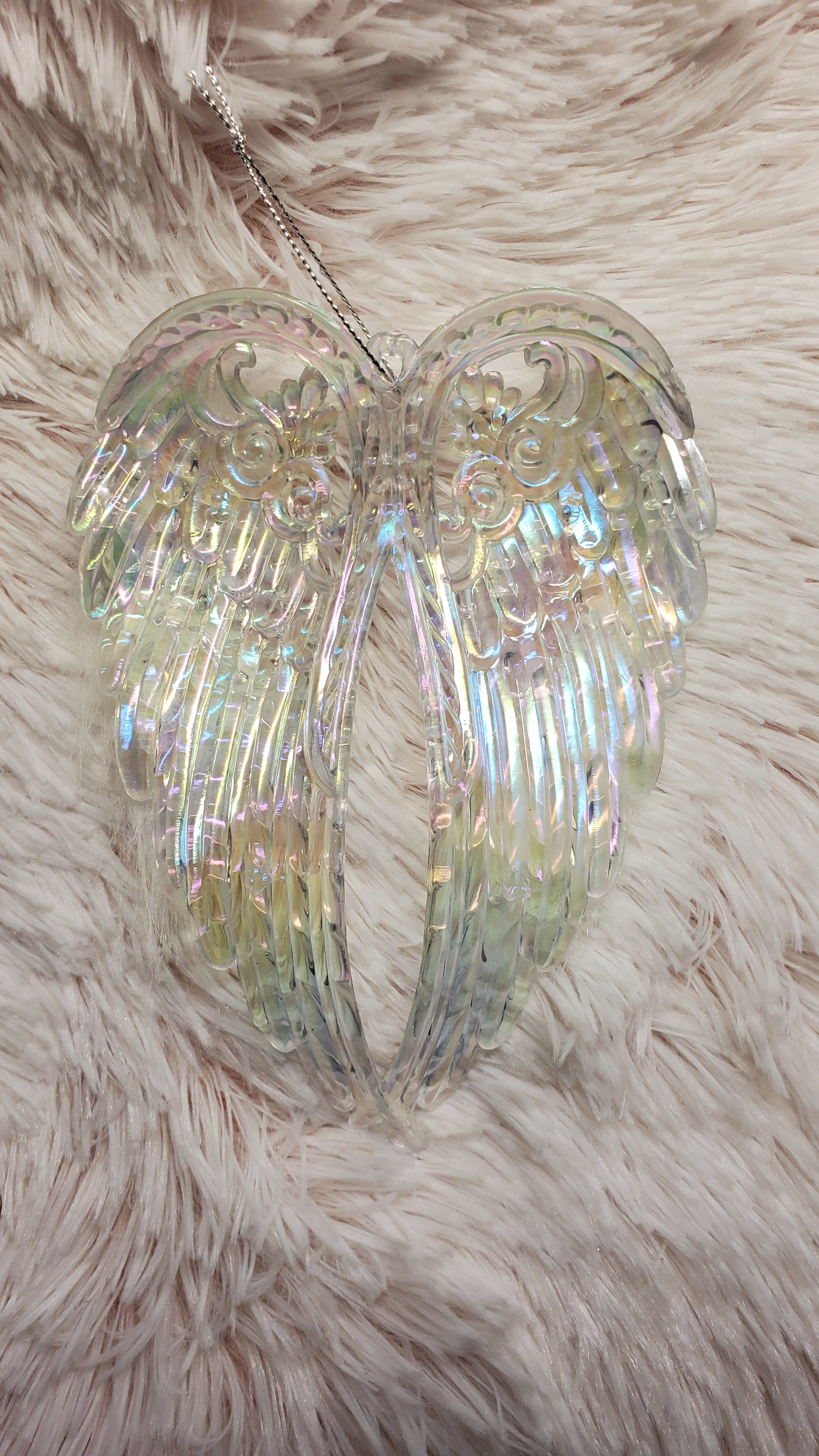 Christmas Memorial Floating Ornament With Angel Wings