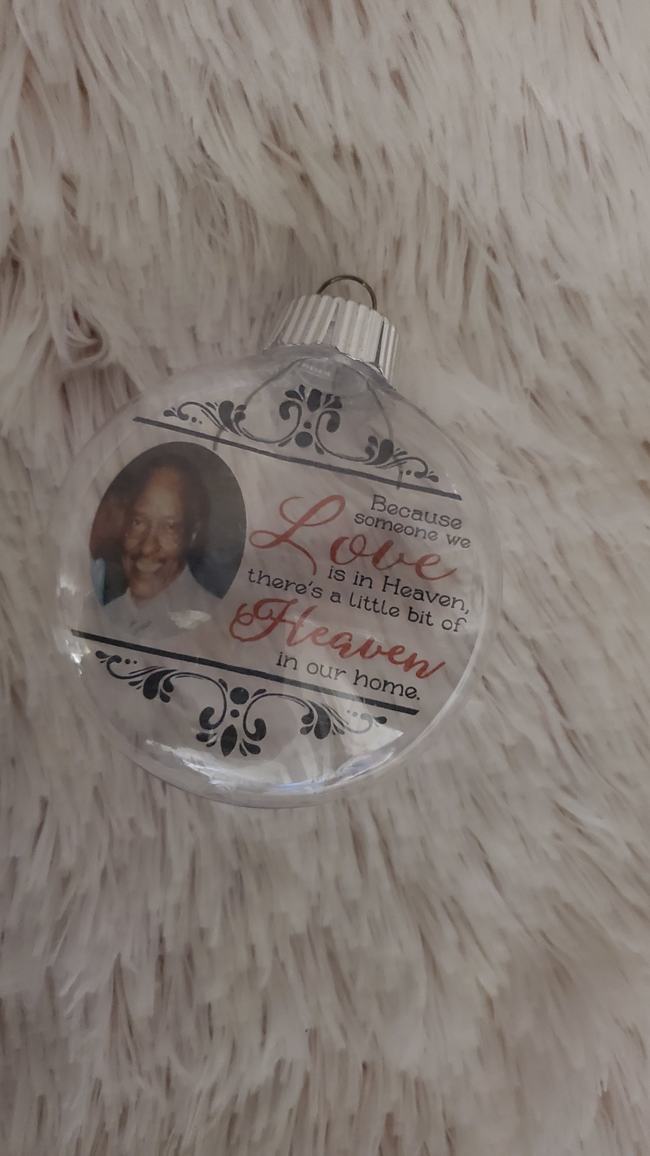 Christmas Memorial Floating Ornament With Angel Wings