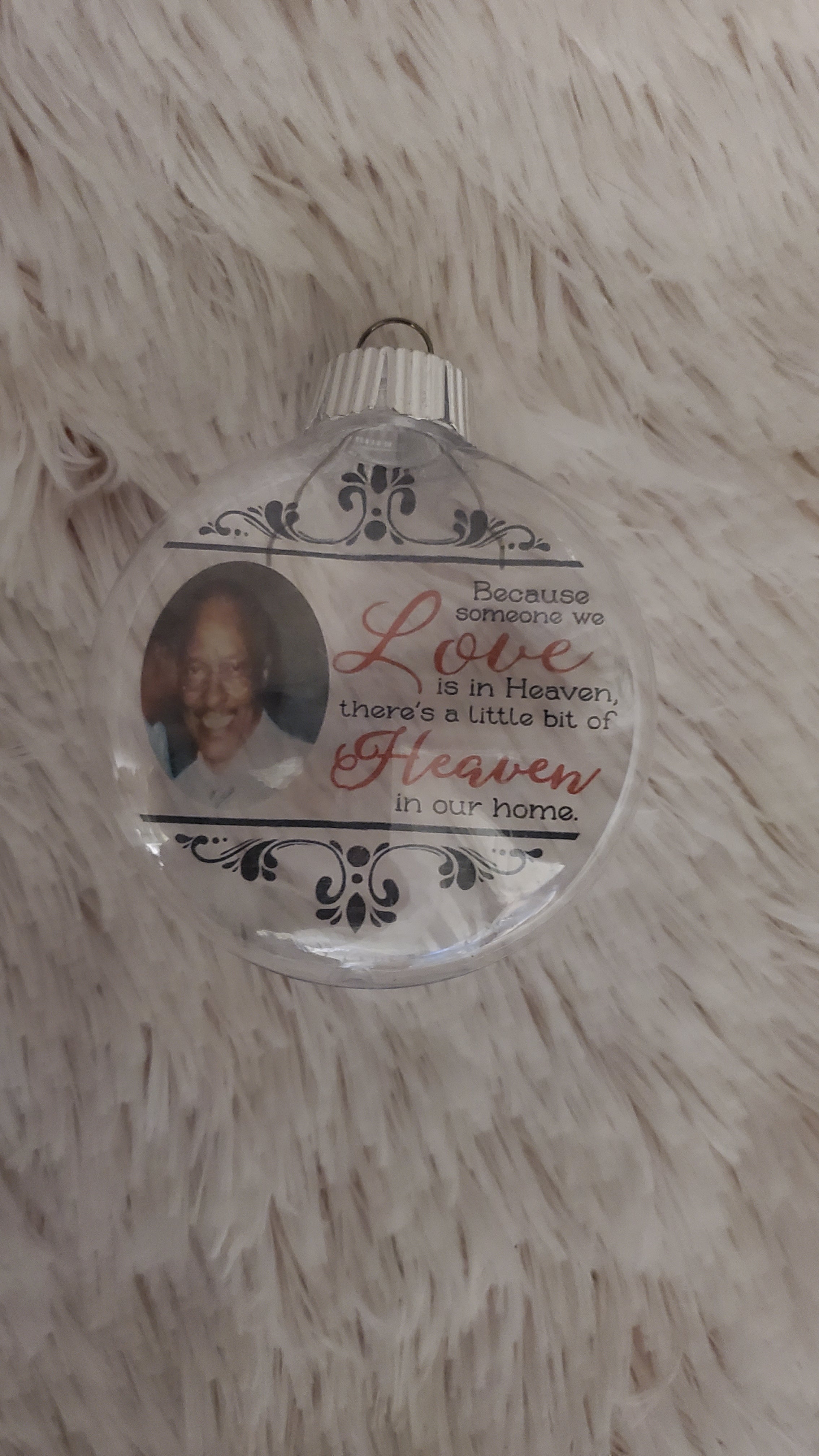 Christmas Memorial Floating Ornament With Angel Wings