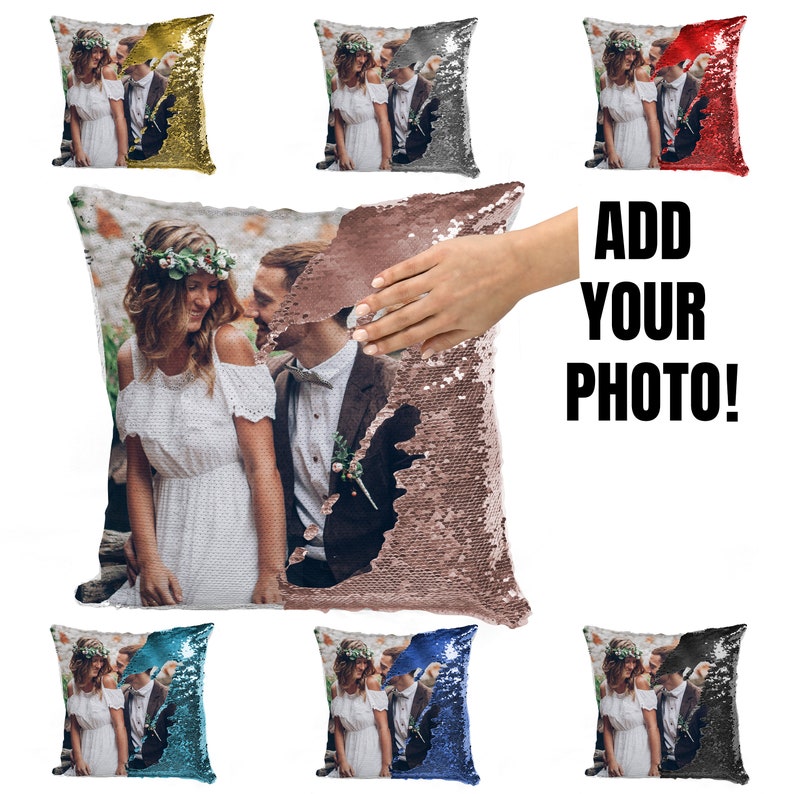 Sequins reversable photo pillowcase