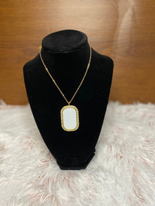 Dog Tag Photo Necklace with Rhinestones